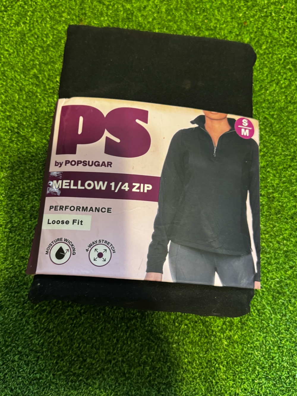 POPSUGAR Black Mellow 1/4 Zip Crewneck Sweater